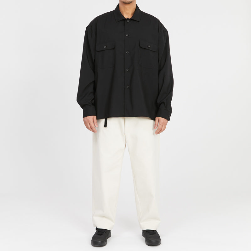 Park Shirt/Jacket - Black Tropical Wool