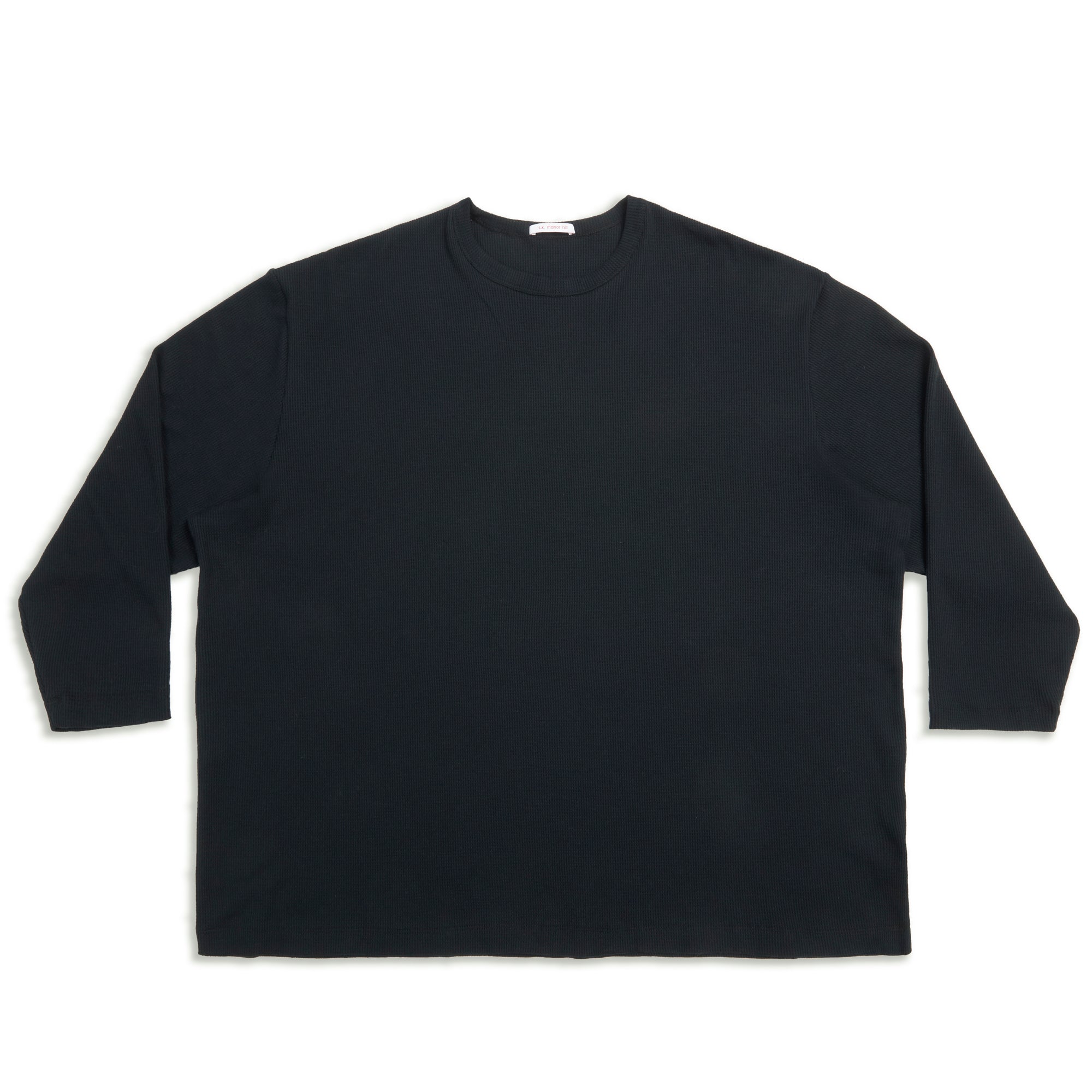 トップス WAFFLE THERMAL LONG SLEEVE T-SHIRT Waffle Thermal Long Sleeve T-Shirt - Black Cotton – s.k. manor hill