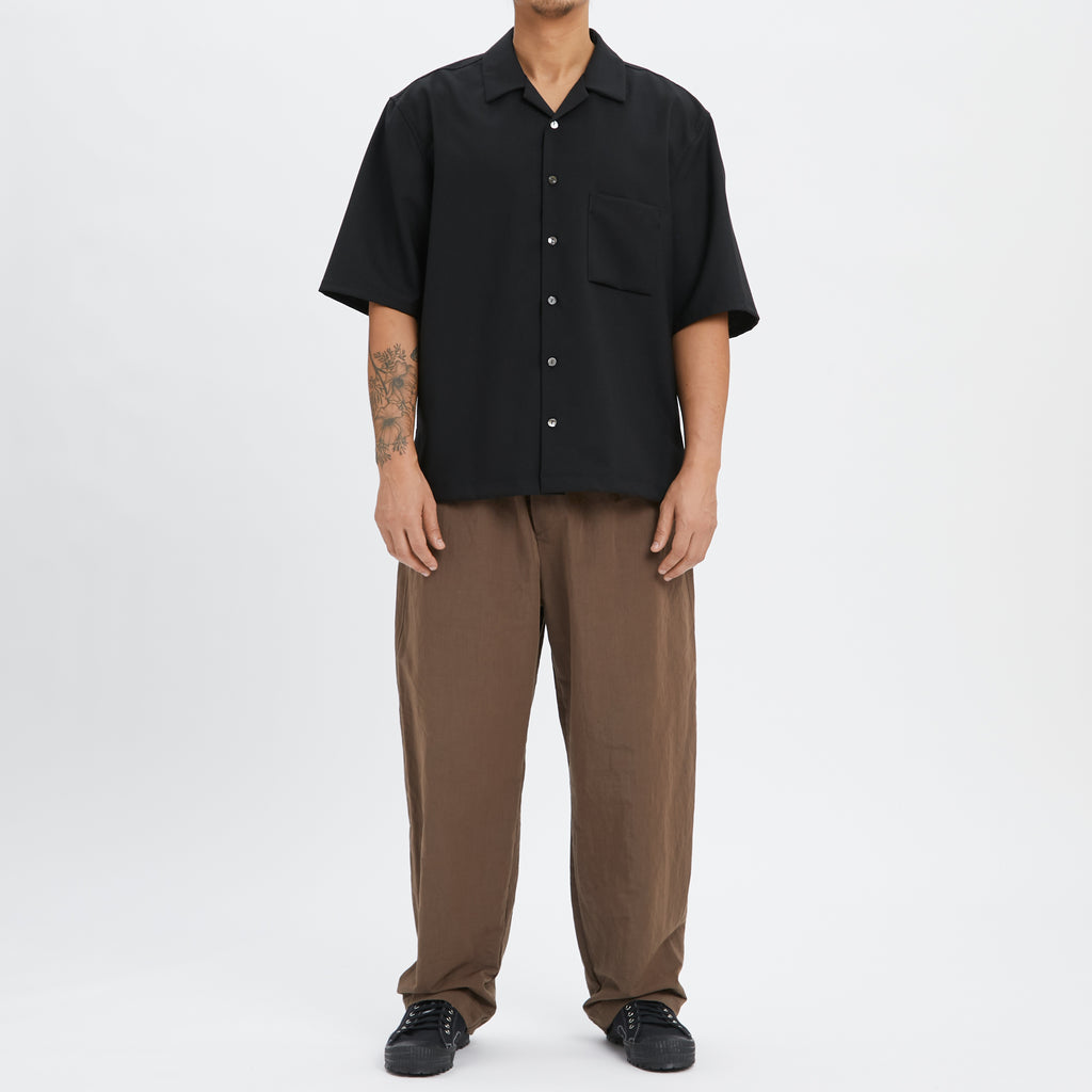 Aloha Shirt - Black Tropical Wool