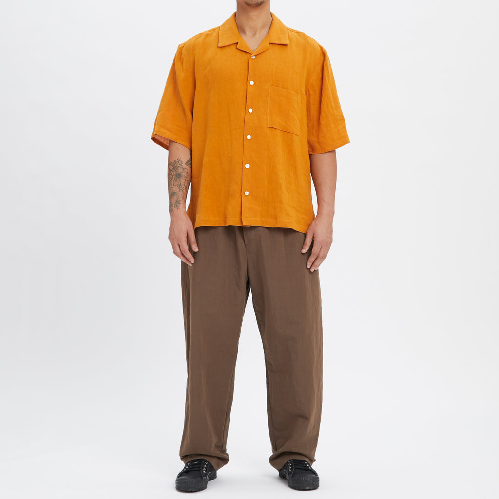 Aloha Shirt - Burnt Orange Linen