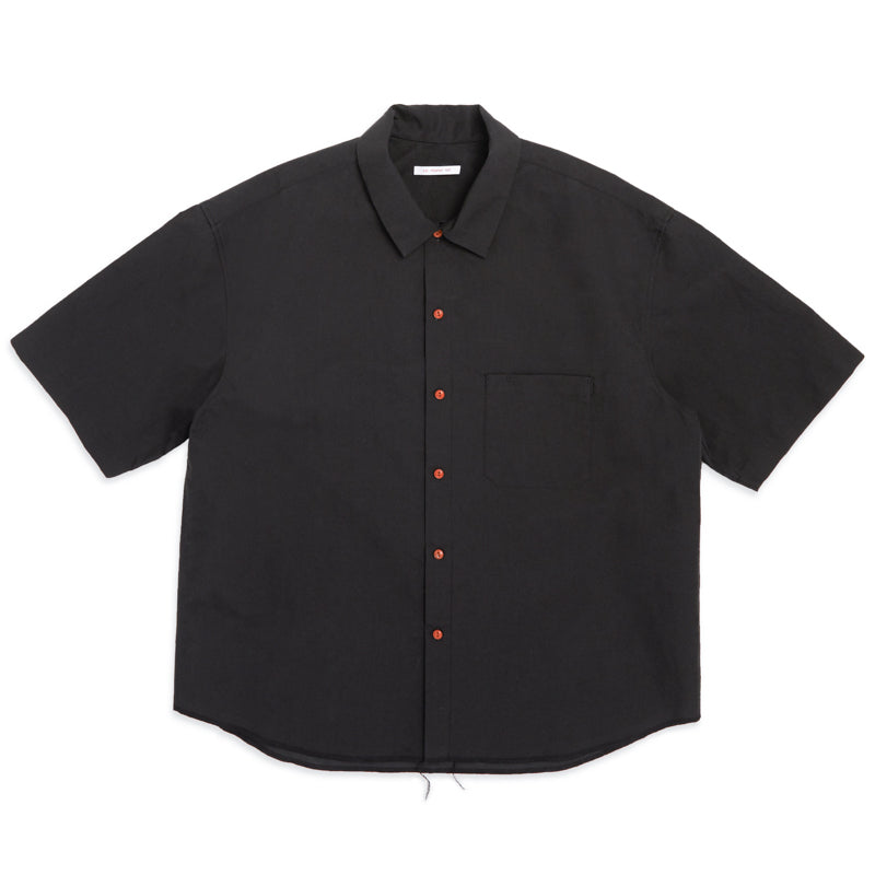 Sage Shirt - Black Coated Linen Cotton – s.k. manor hill