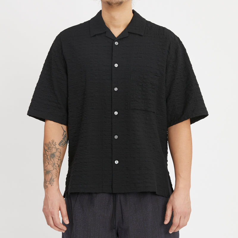 Aloha Shirt - Black Puckered