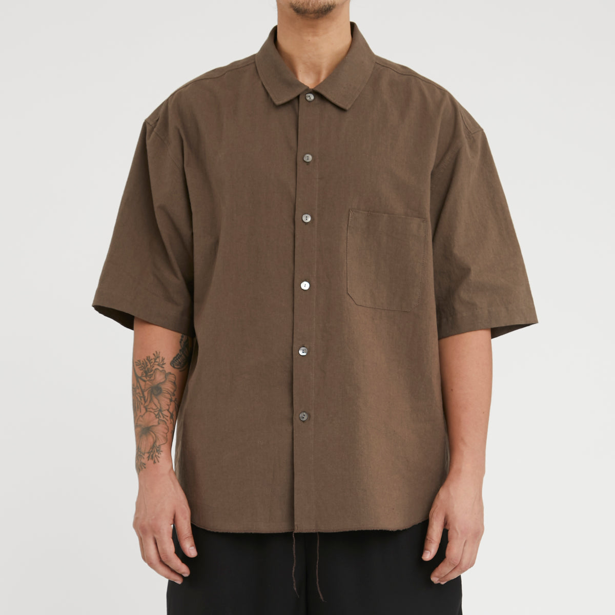 Sage Shirt - Brown Linen / Cotton
