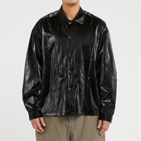Task Shirt/Jacket - Black Rubberized Viscose/Cotton