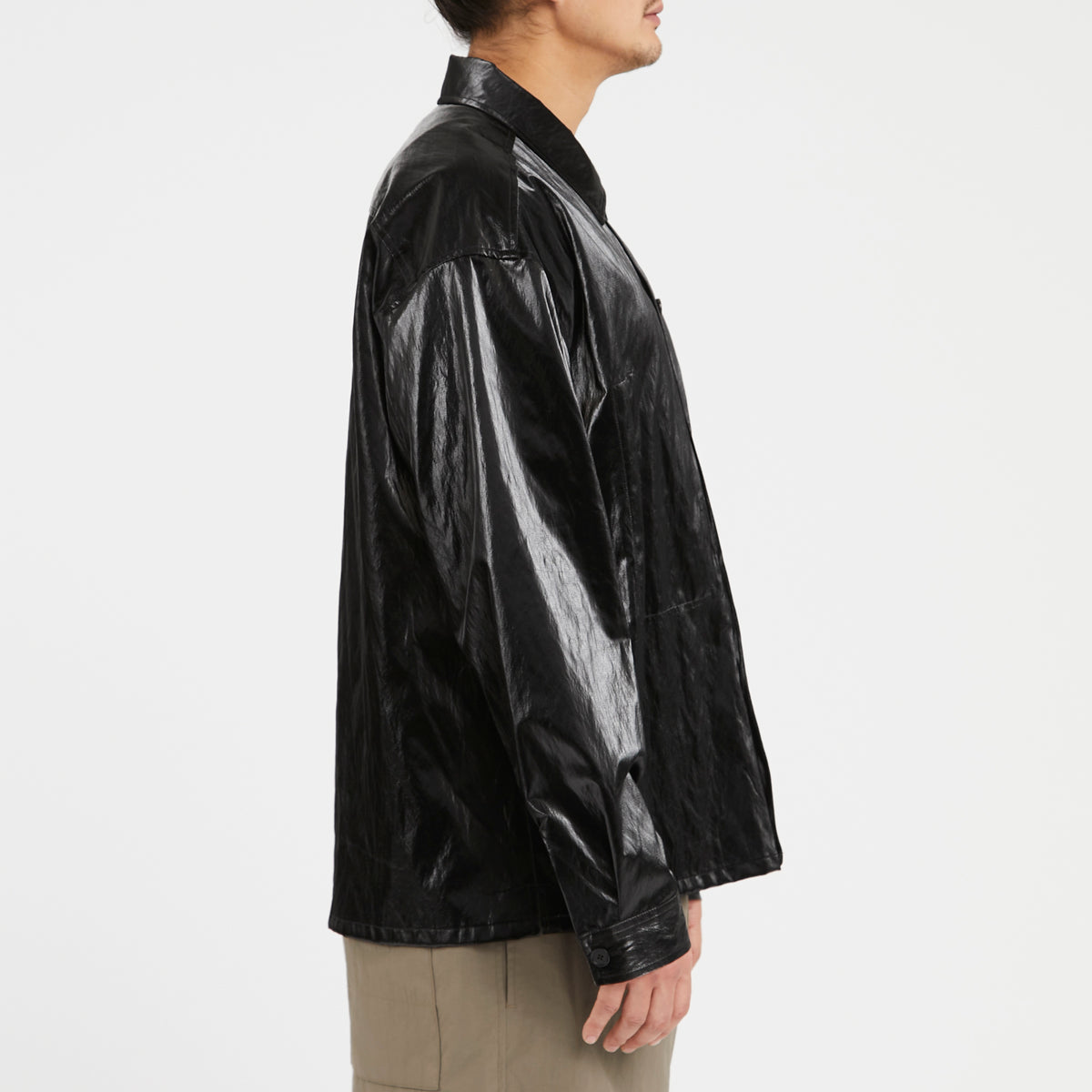 Task Shirt/Jacket - Black Rubberized Viscose/Cotton