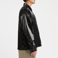 Task Shirt/Jacket - Black Rubberized Viscose/Cotton