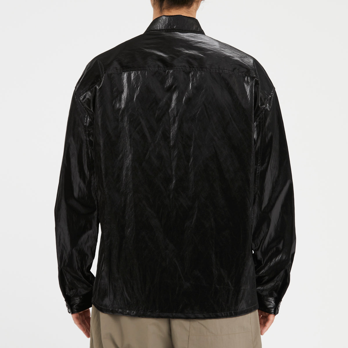 Task Shirt/Jacket - Black Rubberized Viscose/Cotton