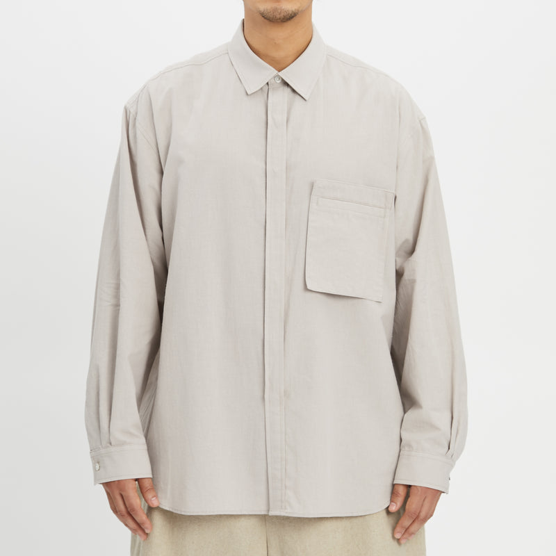 Overturn Shirt - Light Grey Cotton / Hemp