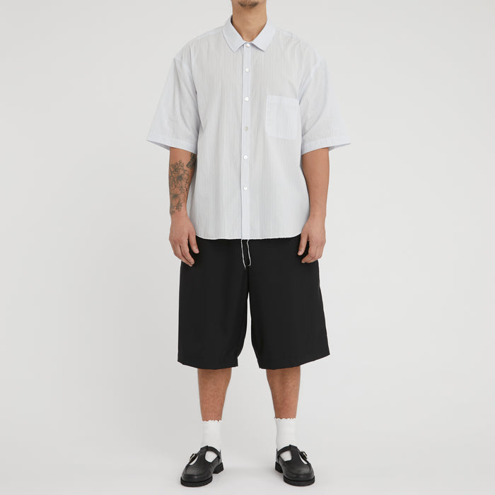 Sage Shirt - White & Light Blue Striped Cotton