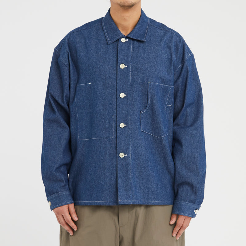 Task Shirt/Jacket - Light Blue Indigo Denim Cotton