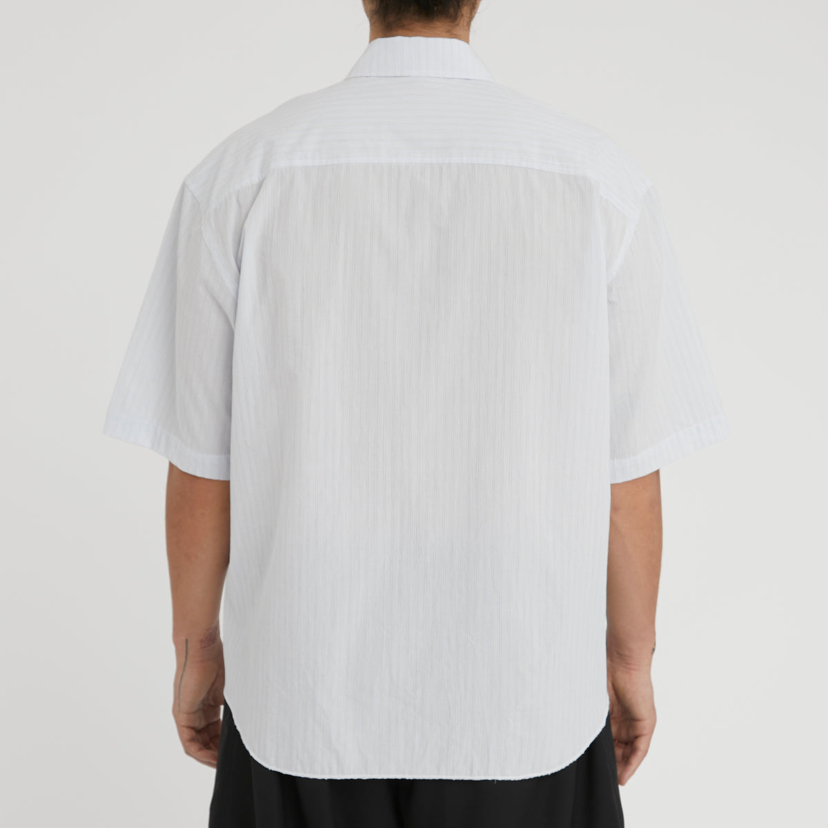 Sage Shirt - White & Light Blue Striped Cotton