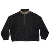 Half Zip Fleece - Black/Natural Wool Pile w/ Dec. Trim