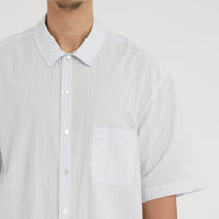 Sage Shirt - White & Light Blue Striped Cotton