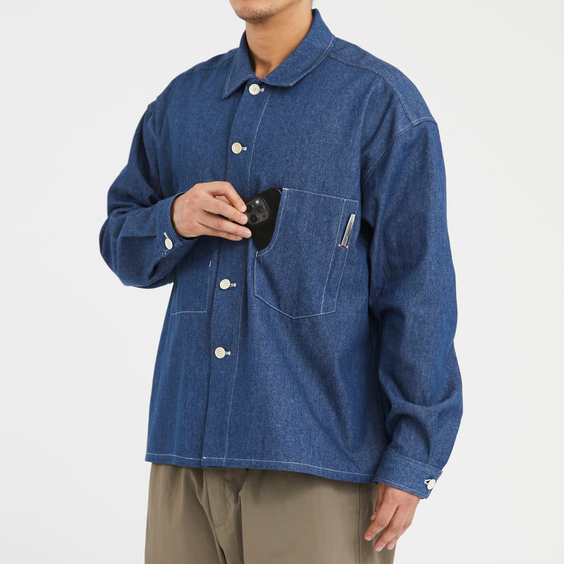 Task Shirt/Jacket - Light Blue Indigo Denim Cotton