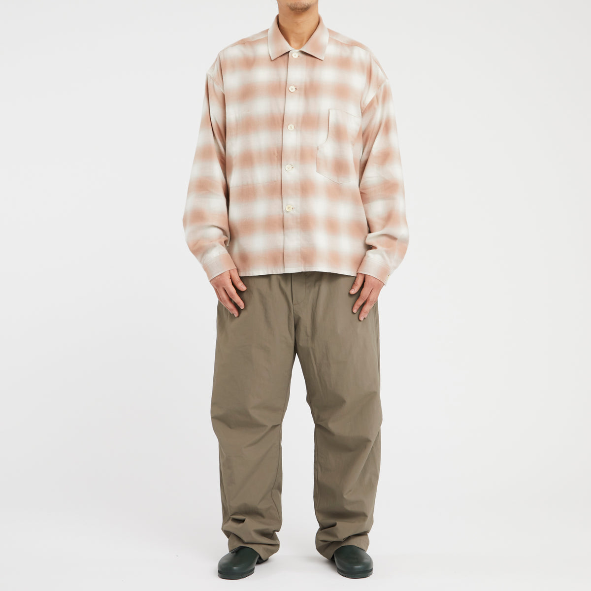 Task Shirt/Jacket - Pink/Sand Plaid Organic Cotton Flannel