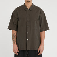 Sage Shirt - Navy/Tan/Green Dobby Plaid Organic Cotton