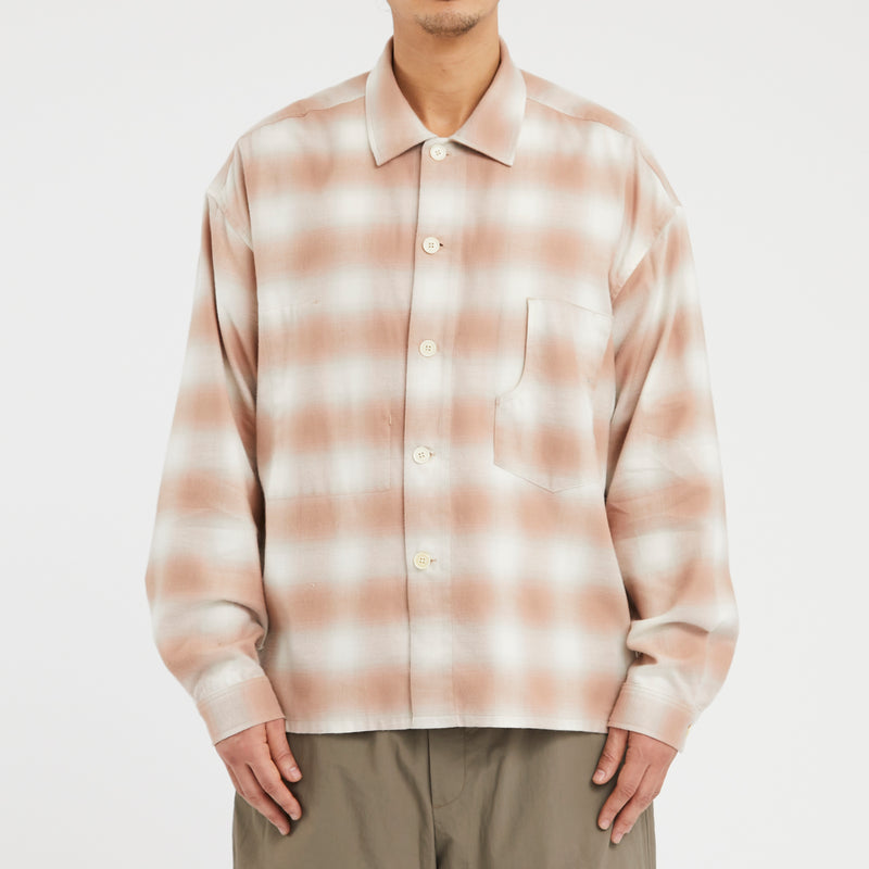 Task Shirt/Jacket - Pink/Sand Plaid Organic Cotton Flannel