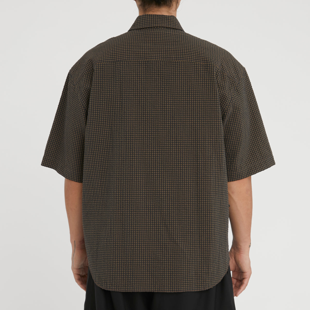 Sage Shirt - Navy/Tan/Green Dobby Plaid Organic Cotton