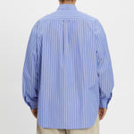 Overturn Shirt - Blue w/ White Stripes Cotton