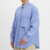 Overturn Shirt - Blue w/ White Stripes Cotton