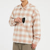 Task Shirt/Jacket - Pink/Sand Plaid Organic Cotton Flannel