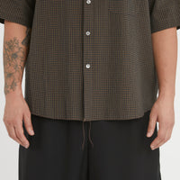 Sage Shirt - Navy/Tan/Green Dobby Plaid Organic Cotton