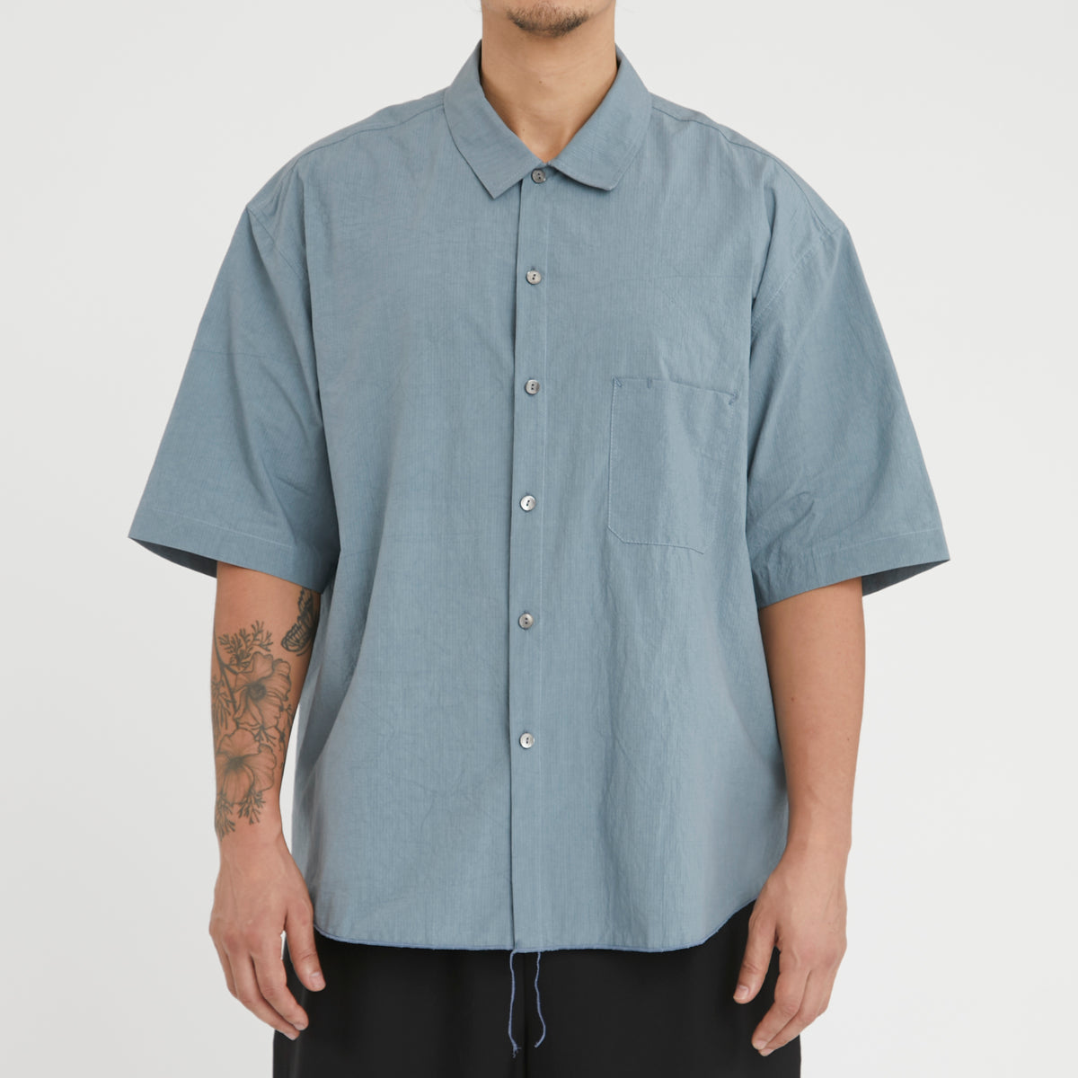 Sage Shirt - Slate Blue Organic Cotton Ripstop