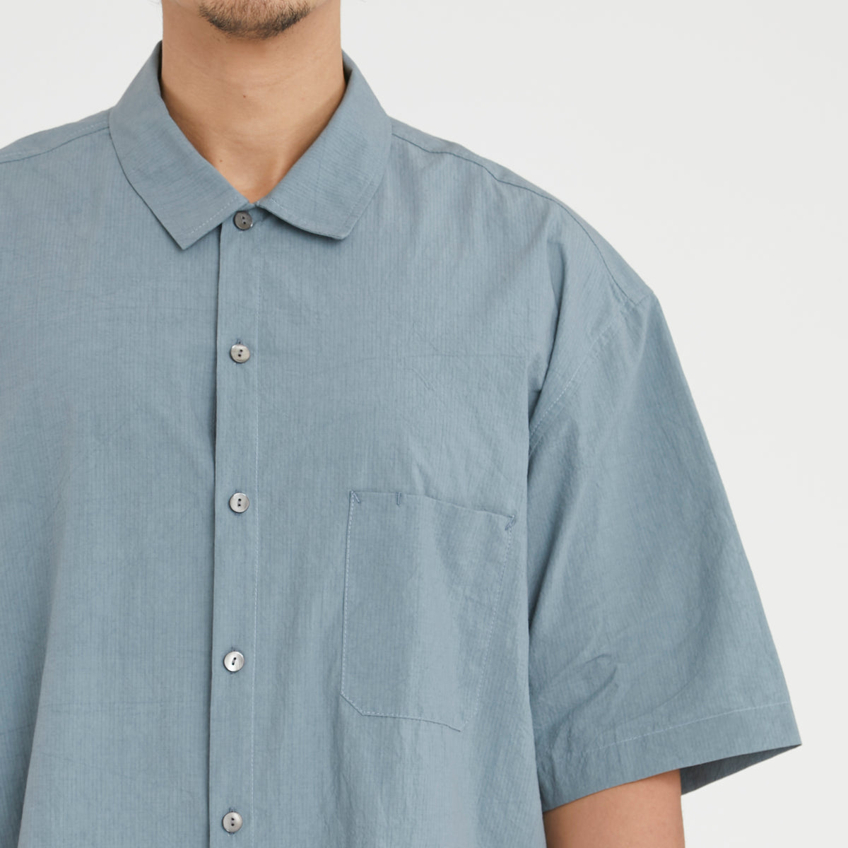 Sage Shirt - Slate Blue Organic Cotton Ripstop