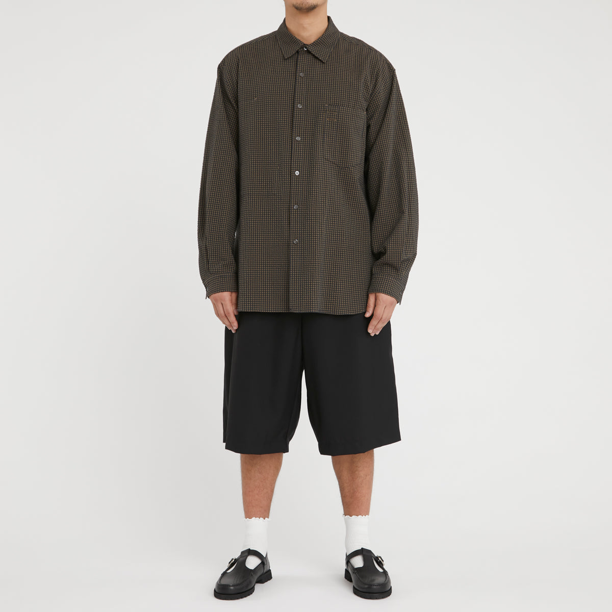 Scribe Shirt - Navy/Tan/Green Dobby Plaid Organic Cotton