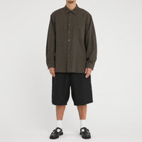 Scribe Shirt - Navy/Tan/Green Dobby Plaid Organic Cotton