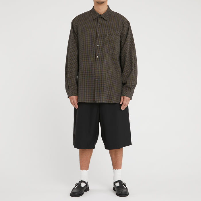 Scribe Shirt - Navy/Tan/Green Dobby Plaid Organic Cotton