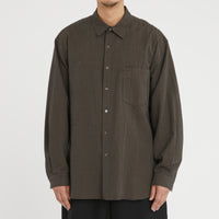 Scribe Shirt - Navy/Tan/Green Dobby Plaid Organic Cotton