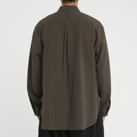 Scribe Shirt - Navy/Tan/Green Dobby Plaid Organic Cotton