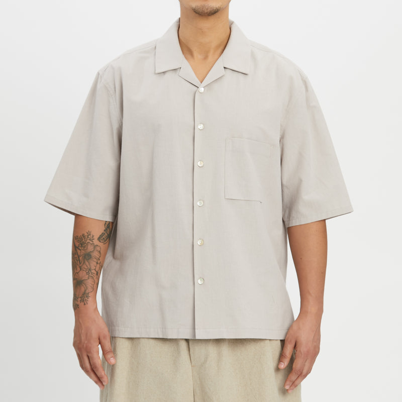 Aloha Shirt - Light Grey Cotton / Hemp