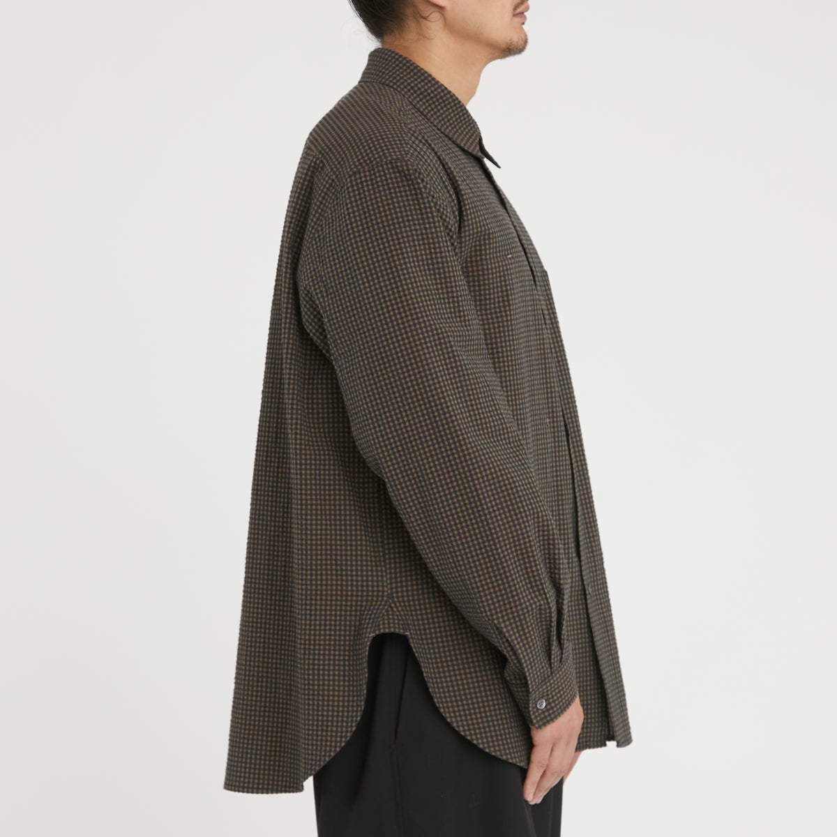 Scribe Shirt - Navy/Tan/Green Dobby Plaid Organic Cotton