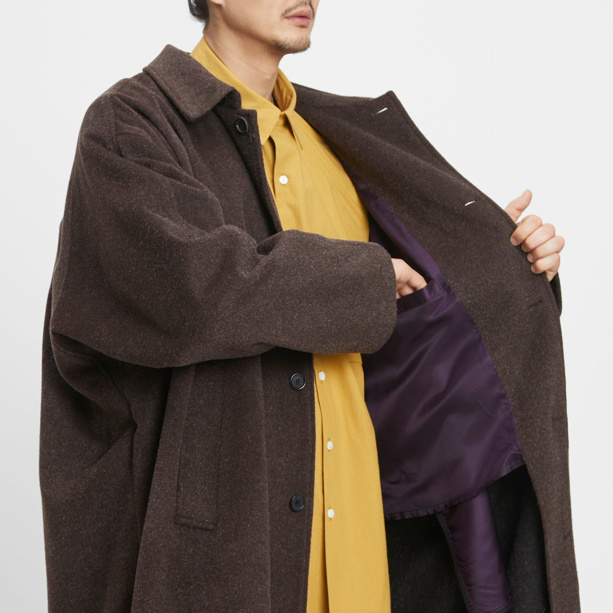 Town Trench Coat - Brown Wool/Mohair