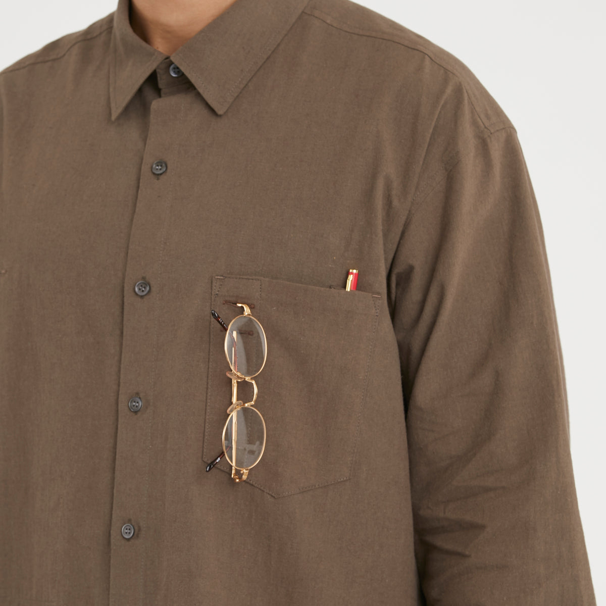 Scribe Shirt - Brown Linen / Cotton