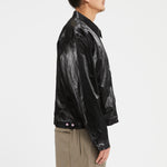 Century Jacket - Black Rubberized Viscose/Cotton