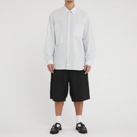 Scribe Shirt - White & Light Blue Striped Cotton