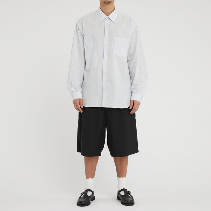 Scribe Shirt - White & Light Blue Striped Cotton