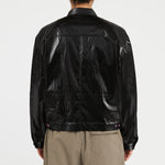 Century Jacket - Black Rubberized Viscose/Cotton