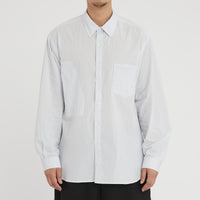 Scribe Shirt - White & Light Blue Striped Cotton