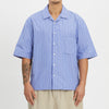 Aloha Shirt - Blue w/ White Stripes Cotton