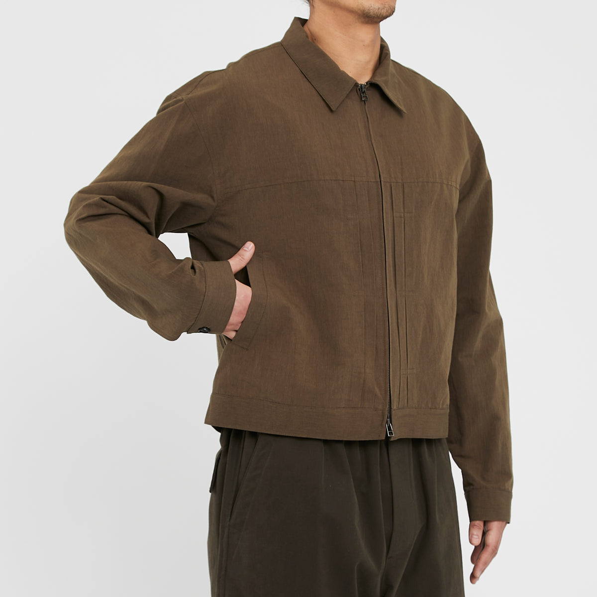 Century Jacket - Brown Linen / Cotton / Nylon