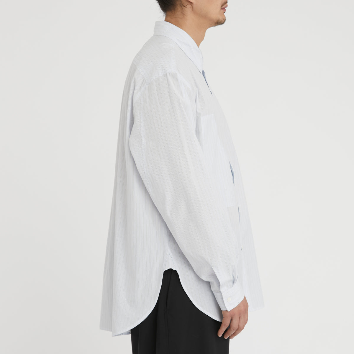 Scribe Shirt - White & Light Blue Striped Cotton