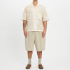 Aloha Shirt - White & Natural Embroidered Cotton