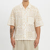 Aloha Shirt - White & Natural Embroidered Cotton