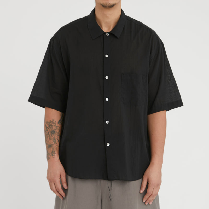 Sage Shirt - Black Translucent Cotton