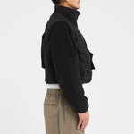 Convertible Jacket/Vest - Black Nylon & Rec. Poly Fleece