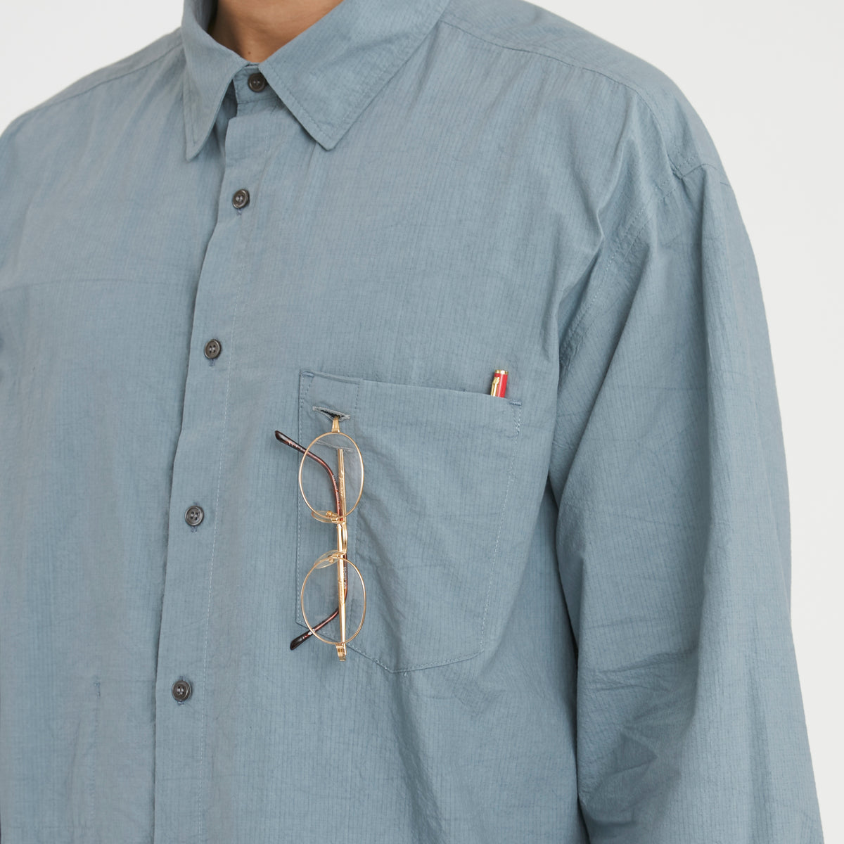 Scribe Shirt - Slate Blue Organic Cotton Ripstop